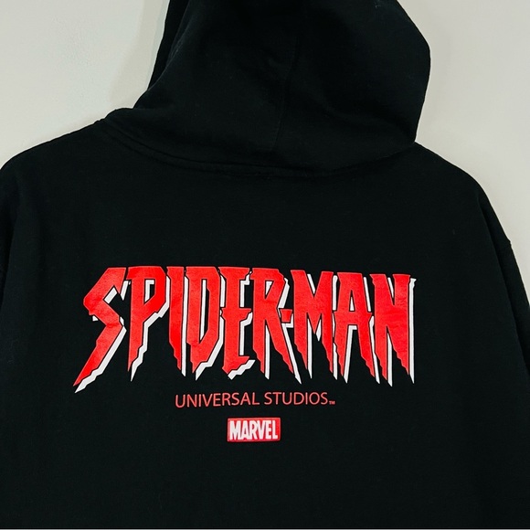 Spider-Man Universal Studios Neon Embroidered Hoodie M - Picture 3 of 5